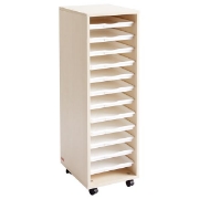 Image de Colonne haute 12 plateaux blancs - Teinte bouleau
