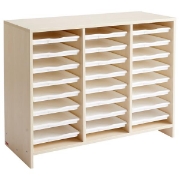 Image de Meuble bas 24 plateaux blancs - Teinte Bouleau