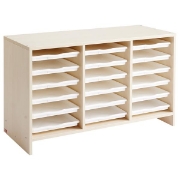 Image de Meuble bas 18 plateaux blancs - Teinte Bouleau