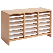 Image de Meuble bas 18 plateaux blancs - Teinte Hêtre