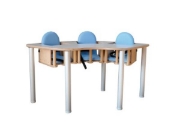 Image de Table à manger pour 3 bébés