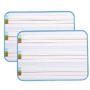 Image de Ardoise blanche lignée magnétique - Lot de 2