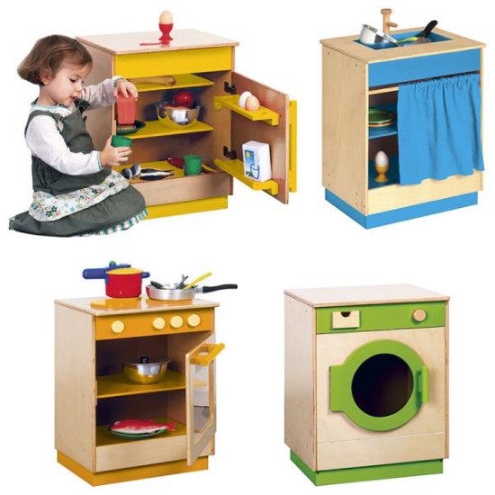 Image de Cuisine modulaire couleur - réfrigérateur + évier + cusinière + lave-linge