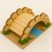 Image de Demi-ronds en bois, sachet de 150