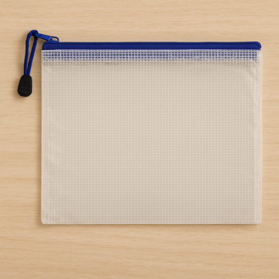 Image de Pochette fourre-tout 24 x  33 cm avec fermeture bleue