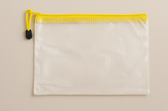 Image de Pochette fourre-tout 18 x 25 cm avec fermeture jaune