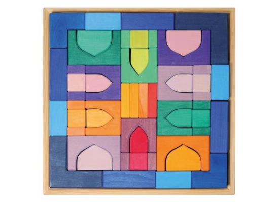 Image de Grimm’s – Blocs de construction bois 1001 Nuits – château – set de 54
