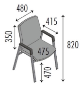 Image de Chaise visiteur, revêtement tissu bleu