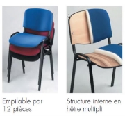 Image de Chaise visiteur, revêtement tissu bleu