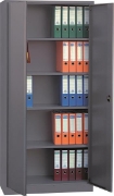 Image de Armoire métallique portes battantes grise, ht. 195 cm