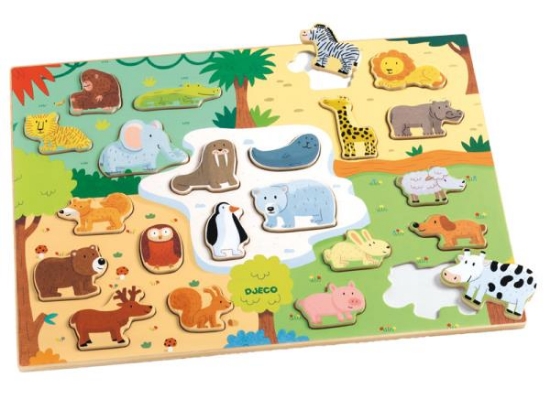 Image de Puzzle à encastrer en bois - animaux