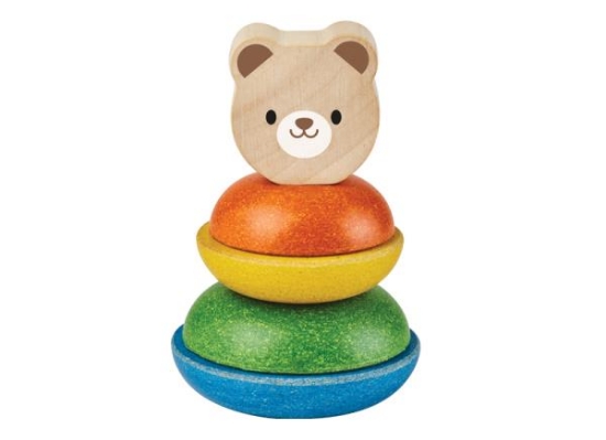 Image de Anneaux à empiler en bois - tête d’ours