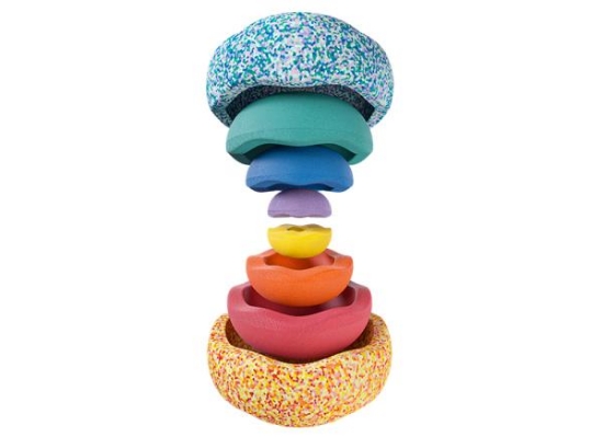 Image de Blocs sensoriels empilables été arc-en-ciel set de 8