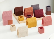 Image de Blocs de construction village – maisonnettes en silicone avec plateau