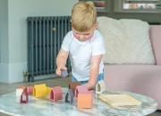 Image de Blocs de construction village – maisonnettes en silicone avec plateau