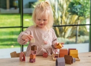 Image de Blocs de construction village – maisonnettes en silicone avec plateau