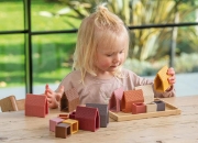 Image de Blocs de construction village – maisonnettes en silicone avec plateau