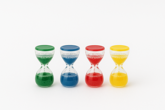 Image de Sabliers sensoriels 7 cm - set de 4
