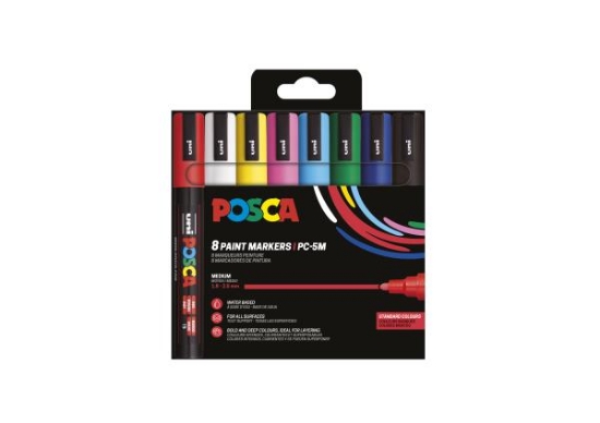 Image de Marqueurs POSCA PC5M, set de 8