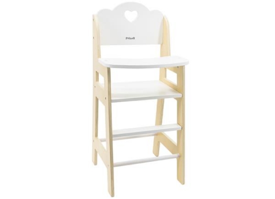 Image de Chaise haute en bois avec plateau pour poupées