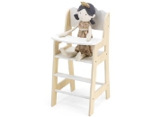 Image de Chaise haute en bois avec plateau pour poupées