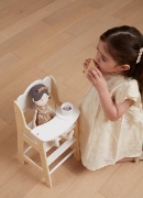 Image de Chaise haute en bois avec plateau pour poupées