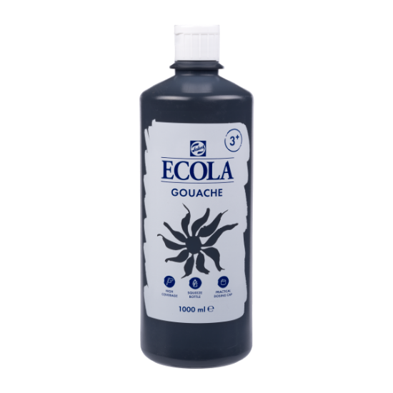 Image de Gouache Ecola 1000 ml Noir