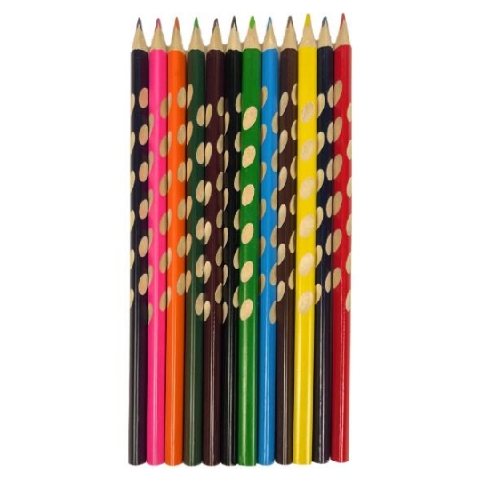 Image de Crayons de couleur triangulaires ergonomiques, pot de 48