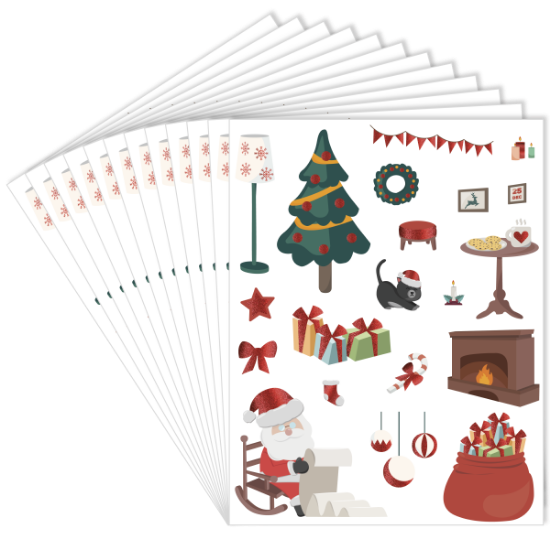 Image de Gommettes Noël en pailettes, les 240