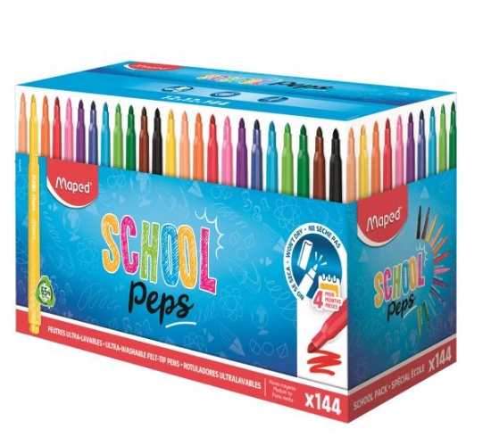 Image de Marqueurs ultralavabel "Long life" School Peps, les 144