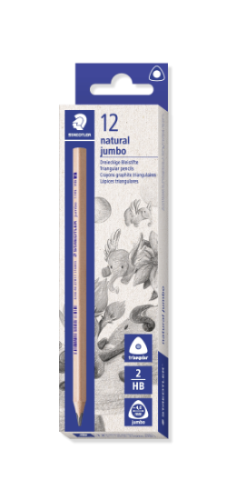 Image de Maxi crayon noir triangulaire naturel, les 12