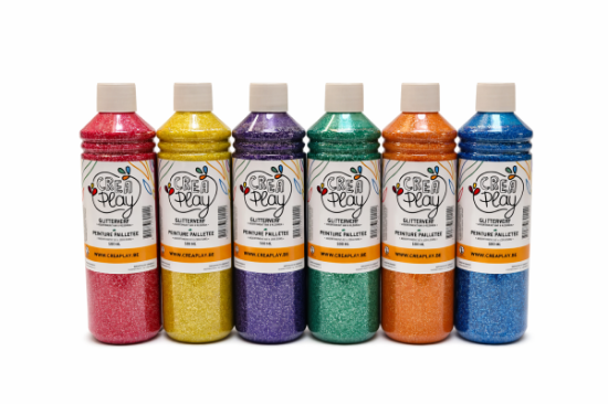 Image de Peinture pailletée 500 ml, les 6