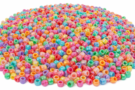 Image de Perles rondes en plastique nacré, 500 gr