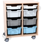 Image de Armoire pour bacs en plastique avec 1 séparateur et roulettes