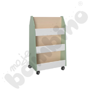 Image de Quadro étagère-bibliothèque double face, olive pastel