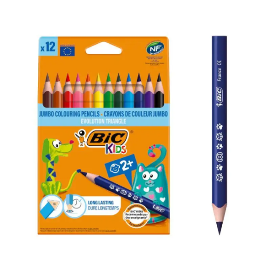 Image de Crayons triangulaires Bic Kids Evolution, les 12