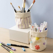 Image de Paniers en coton épais à décorer, les 2