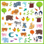 Image de Gommettes thématiques – animaux, pochette de 160