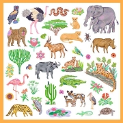 Image de Gommettes thématiques – Kenya, pochette de 160