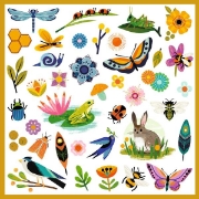 Image de Gommettes thématiques "jardin", lot de 160