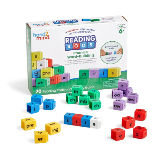 Image de Reading Rods® phonics word-building set – 70 pieces