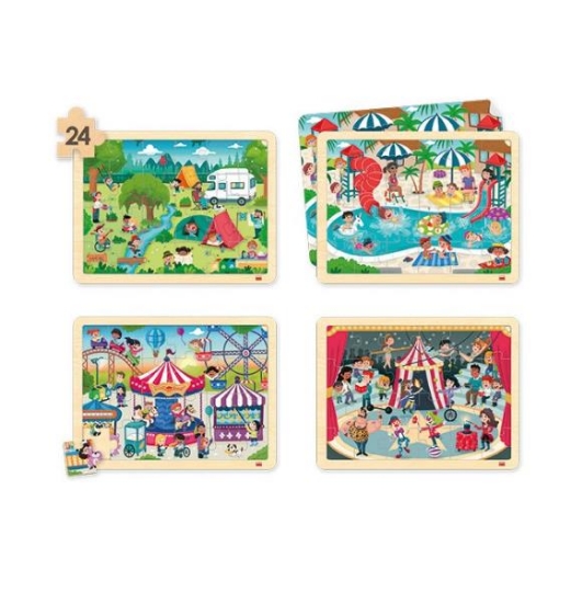 Image de Set de 4 puzzles - Temps libre et vie sociale