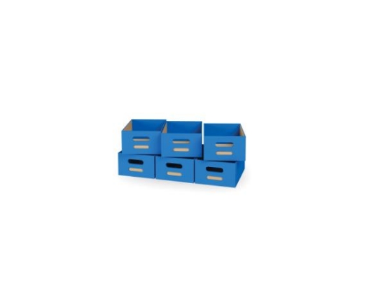 Image de 6 grands bacs en MDF - Bleu