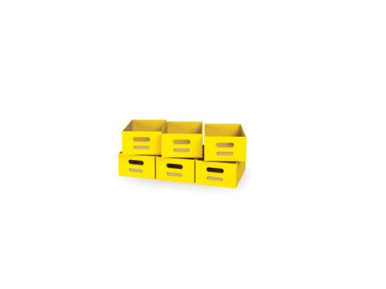 Image de 6 grands bacs en MDF - Jaune