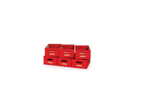 Image de 6 grands bacs en MDF - Rouge