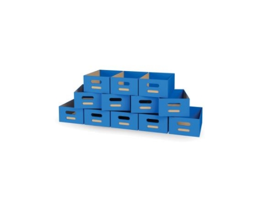 Image de 12 grands bacs en MDF - Bleu