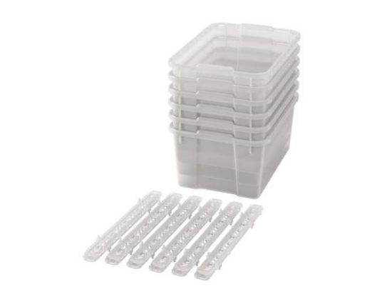 Image de Grands bacs en plastique avec glissières - Transparent - 06