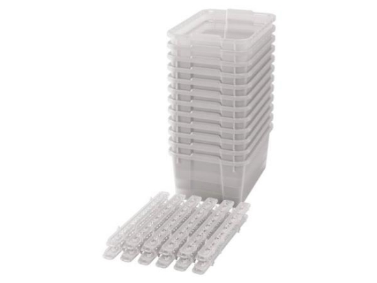 Image de Grands bacs en plastique avec glissières - transparent - 12