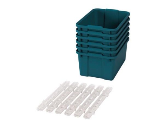Image de Grands bacs en plastique avec glissières - éco bleu-vert - 06
