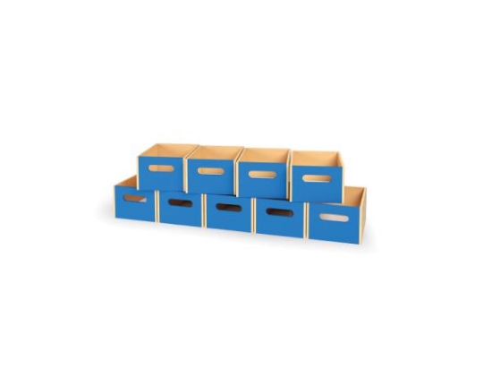 Image de 9 grands bacs en bois - bleu